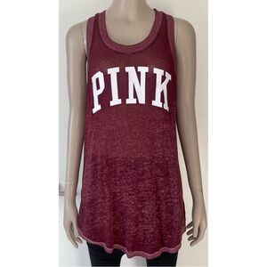 Burgundy Victoria’s Secret Pink Logo Tank Top